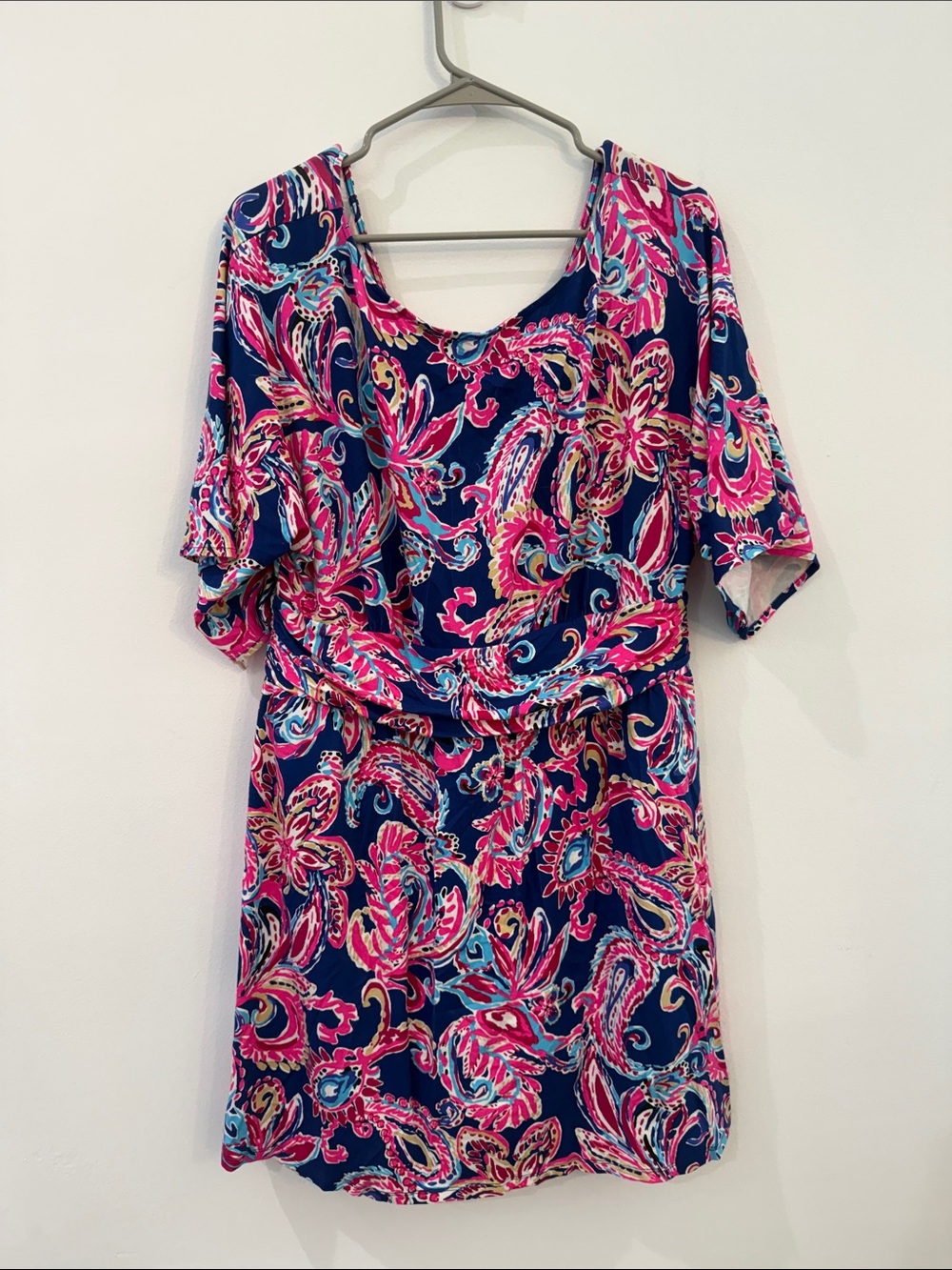 Lilly Pulitzer Navy, Hot Pink & Aqua Floral Dress